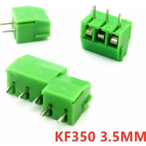 20PCS 3.5mm Pitch Screw Terminal Connector 2 Pin 3 Pin Straight Leg KF350 Green PCB Terminal Blocks