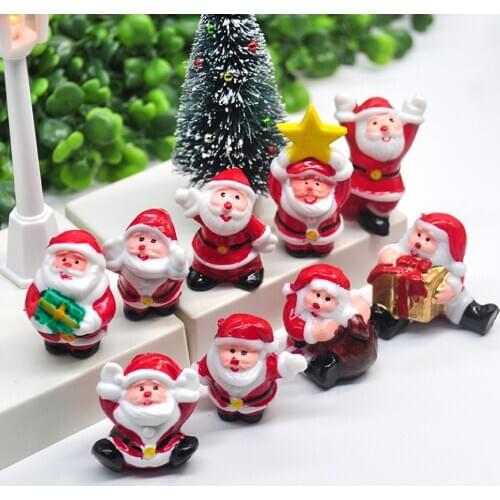 2020 Miniature Christmas Tree Santa Snowman Decoration Gift Miniature Garden Fairy Tale Character Home Table Decoration