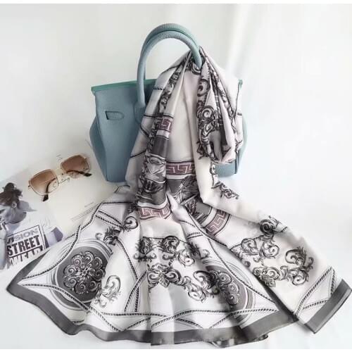 2021 luxury brand women scarf fashion print silk scarves summer shawls and wraps soft pashmina lady bandana foulard hijabs