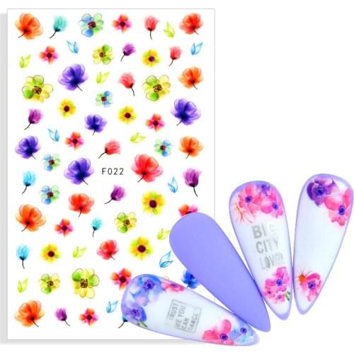 1PC 3D nail sticker Butterfly flower pattern letters Stickers for manicure DIY Stickers for manicure