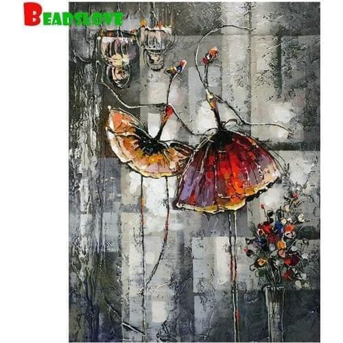 5d mosaic diamond painting cross stitch Abstract ballerina woman diamond embroidery full square round rhinestones decoration
