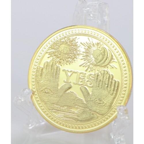 American Three-dimensional Relief YES Green Bronze Commemorative Coin Sun Moon Angel Skull NO Good and Evil Coin