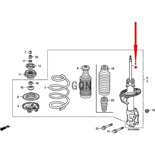 Front shock absorber LH 2003-Hon daF IT SA LO ON Nitrogen damper for electric vehicle Hatchback Fit front right shock absorber