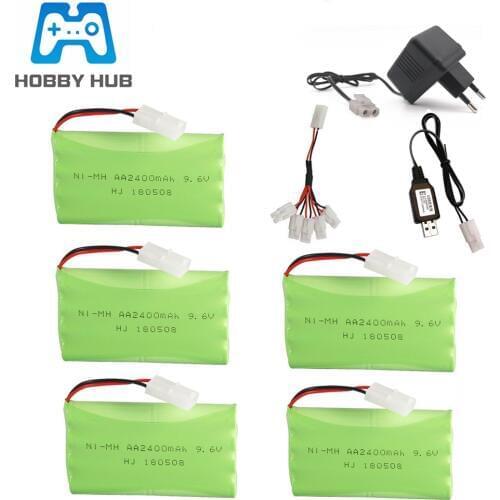 9.6V 2400mAh Ni-MH Battery + Charger For RC Toy car boat Eletric Lighting Securty Faclities AA 9.6V Battery Group Tamiya Plug