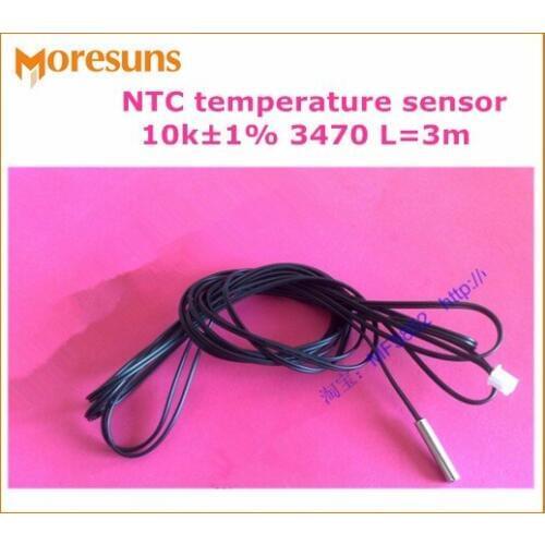 Free ship 20pcs/lot NTC Copper Shell 5*25mm 10k 1% 3470 L=3m NTC temperature sensor