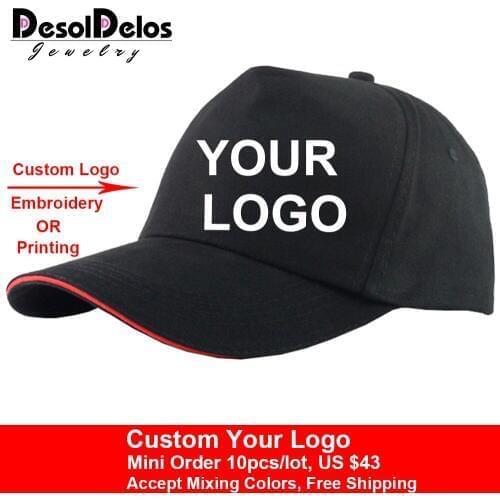 2019 Hot Custom baseball Cap Trucker Caps Fastener Tape adjustable Hat Logo Custom print Text picture personalize 10pcs/lot