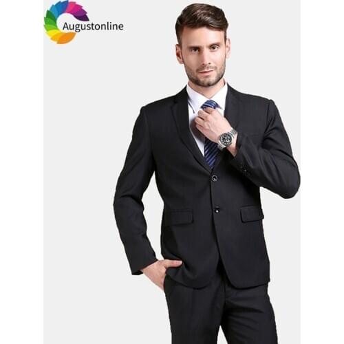 Black Business Men Suits Wedding Suits For Man 2018 Slim Fit Smart Casual Custom Tailored Tuxedo Blazer 2 Pieces Terno Masculino
