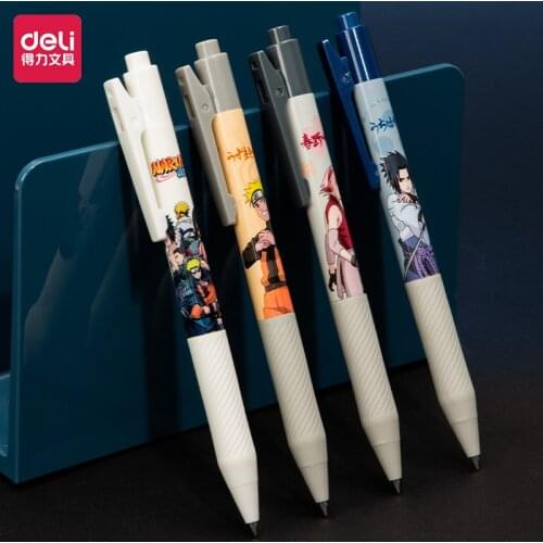 Deli Pens 24pcs Kawaii Naruto Gel Pens for School Japanese Stationery Supplies Cute Anime Bullet Pen Cartoon Kids Gift Wholesale
