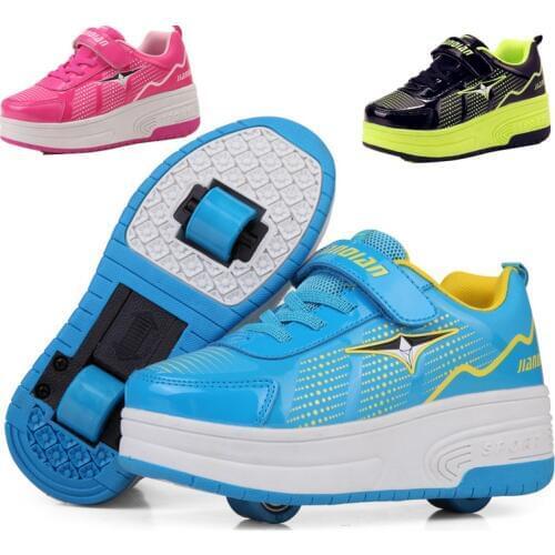 EUR 28-40 Children Junior Roller Skate Shoes Kids Sneakers Two 2020 Boys Girls Wheels Shoes Adult Casual boys Shoes