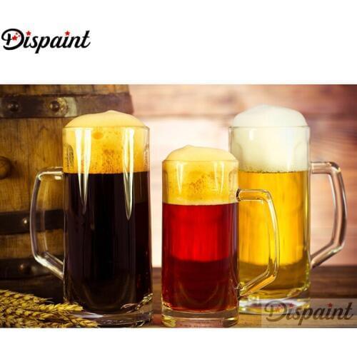 Dispaint 5D Diy Diamond Painting Cross Stitch "Beer color landscape" Home Decor Full Rhinestones Inlay Diamond Embroidery A27663