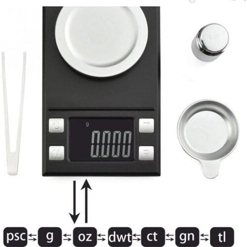 20g/0.001g Electronic Scales 0.001 LCD Digital Scale Jewelry Medicinal Herbs Portable Lab Weight Milligram Scale