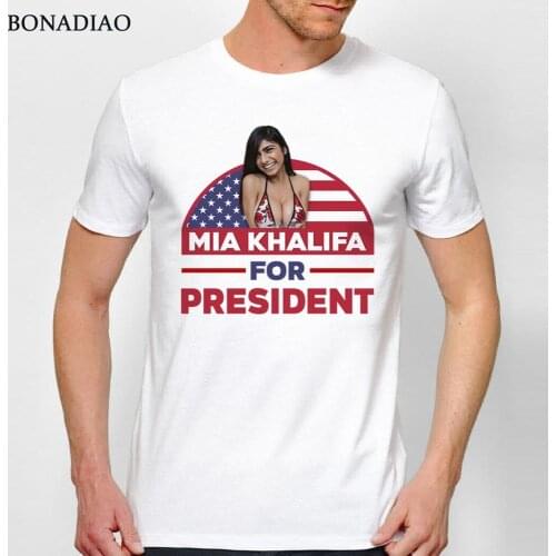 MIA KHALIFA FOR PRESIDENT T Shirt Sexy Porn Star Tees For Man Summer Cotton T SHIRT