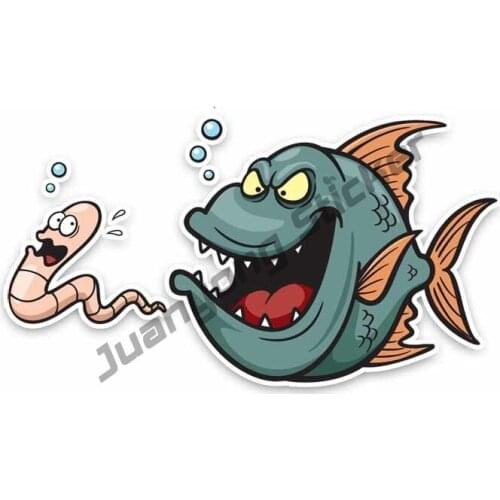 Interesting Marine Life Cartoon Waterproof Colorful Car Stickers and Decal for Bumper Window Phone Scratch-Proof Decor PVC17x9cm