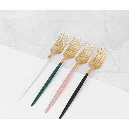 4Pcs Dinner Forks Dinnerware Set Matte Stainless Steel Fork Tableware Set Kitchen Complete Silverware Cutlery Set Dropshipping