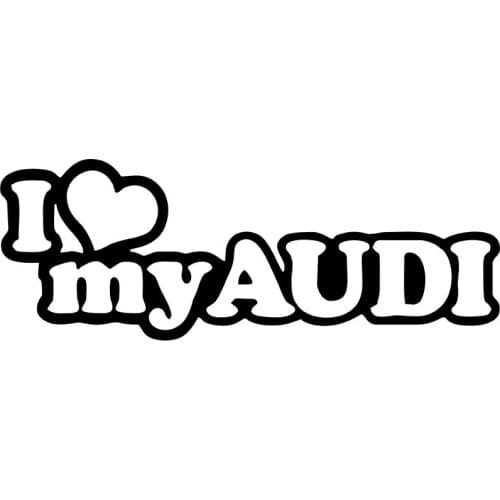 MIGNATIS - I Love My Audi Logo Lettering Car Sticker Mural Art Decal For Car Window Loptop Decoration Vinyl Stickers waterproof