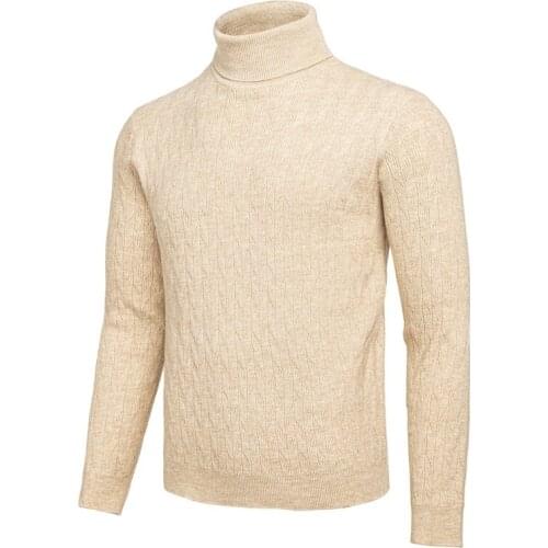 VOBOOM Turtle Neck Sweaters Casual Fit Pullover Knitted Cold Season Sweater for Men 902
