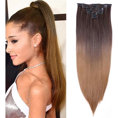 DAIRESS 22 inch130g 6pcs Clip in Hair ExtensionsBleach Blonde Clip in Hair Extensions Straight Remy Hair Clip in Hair Extensions