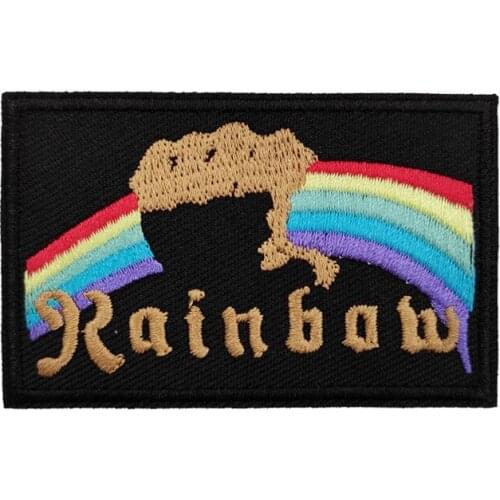 Rainbow Embroidered patch Dio EMBROIDERED PATCH P HEAVY RAINBOW OZZY DIO Iron On Sew On applique badge wappen biker vest emblem