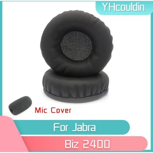 YHcouldin Earpads For Jabra Biz 2400 Biz2400 ii Duo / Mono Headphone Accessaries Replacement Wrinkled Leather