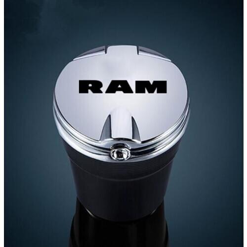 1 PCS Car Ashtray LED night light lamp with RAM For Dodge Ram 1500 2500 3500 Accessories car styling cover personality ashtray