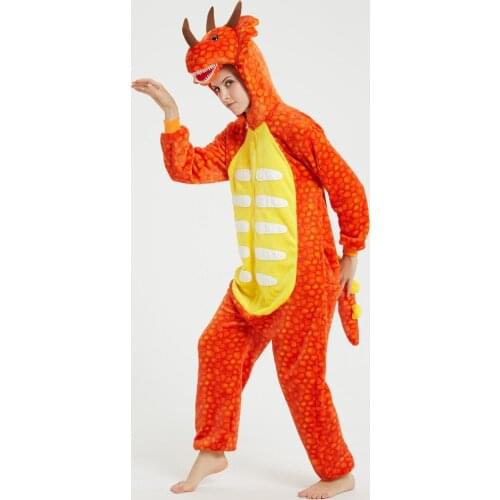 Triceratops Unisex Adult One-Piece Pijamas Cosplay Onesies Cartoon Women Animal Sleepwear Holiday Christmas Halloween Costume
