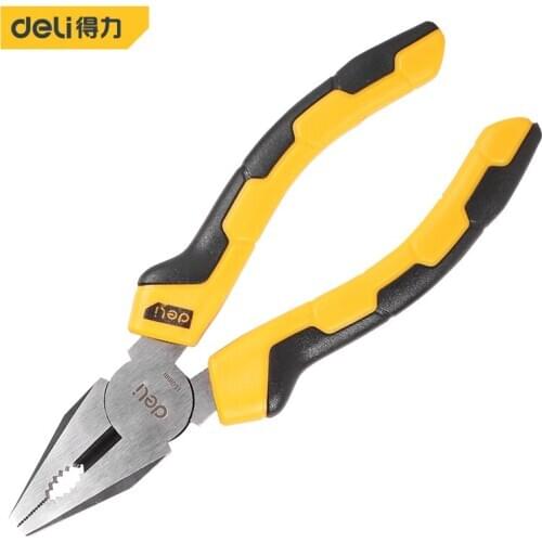 Deli Wire Pliers 6'' 7'' 8'' Multitool Carbon Steel PVC Two-Color Anti-Skid Handles Safe Labor-Saving Strong Bite Pop Hand Tools