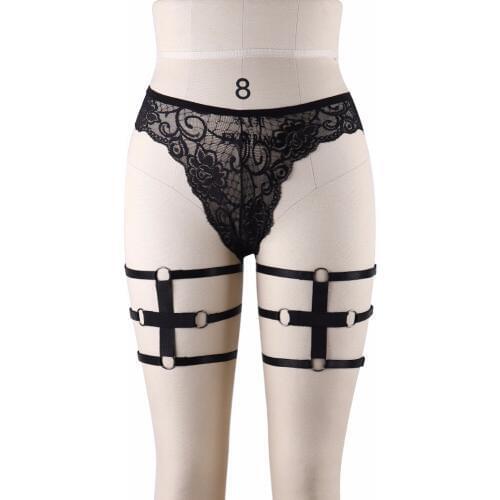 1 Pair Leg Garters Womens Sexy Stocking Suspenders Belt Hrajuku Gothic Bottom Harness Adjustable Sock Garters Fetish Wear P0105