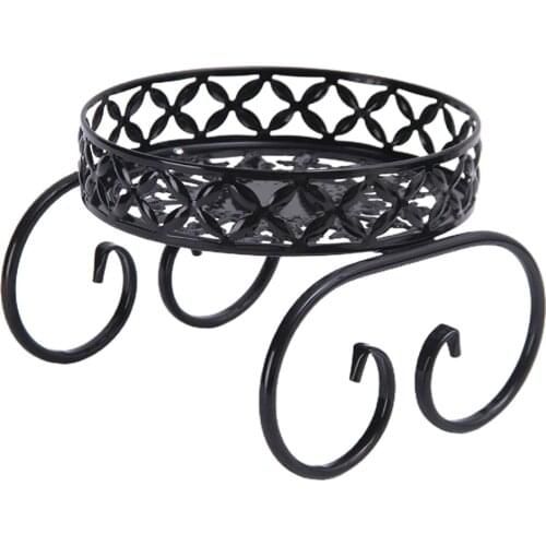 Indoor And Outdoor Shelf Planter Rack Geometric Black New 25*19cm Iron Hot Green Radish Fashion Durable Round Flower Pot Stand