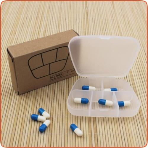 PP Portable 5 Grid Pill Box Transparent Pill Box Jewelry Case Small Box