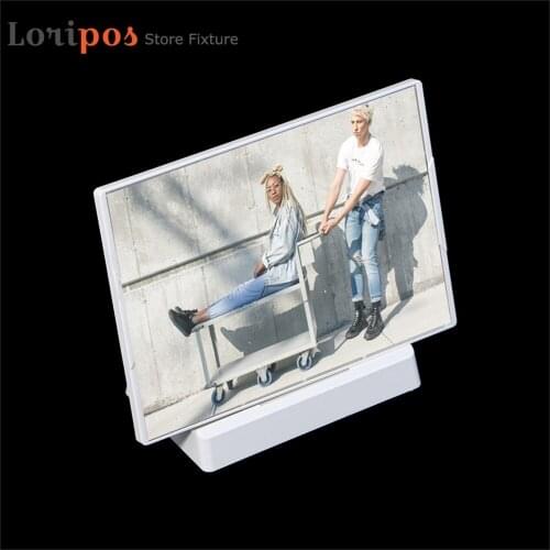 A4 POP Billboard White Menu Stand Plastic Photo Frame Stand T L Shap Can be Upright Transverse Wall Mounted Sign Holder