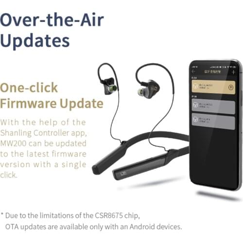 New brand Shanling MW200 AK4377A CSR8675 Bluetooth 5.0 Neckband Sports MMCX Earphone Cable Codecs Adapter IPX4 LDAC LHDC aptX HD