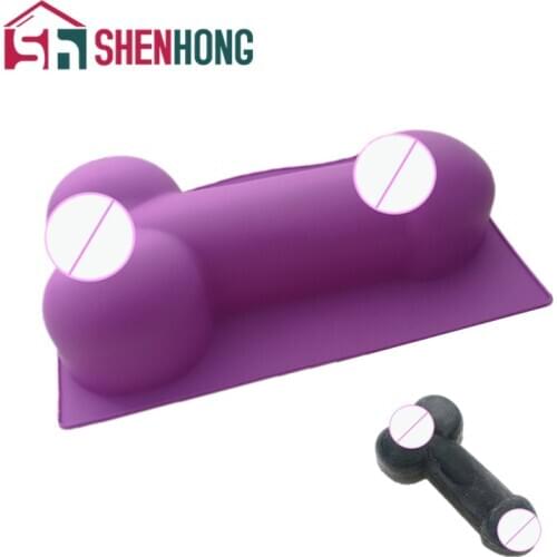 SHENHONG Sexy Penis Cake Mold Single Giant Decoration Creative Funny Strip Soft Body Silicone Fondant Chocolate Moulds