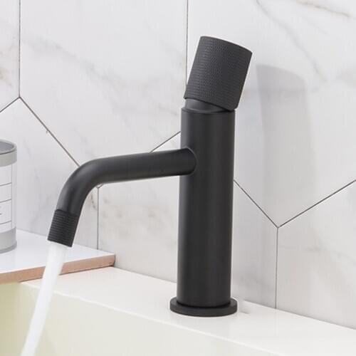 Bathroom Basin Faucet Brass Cold / Hot Mixed Basin Sink Faucets Black Kitchen Faucet