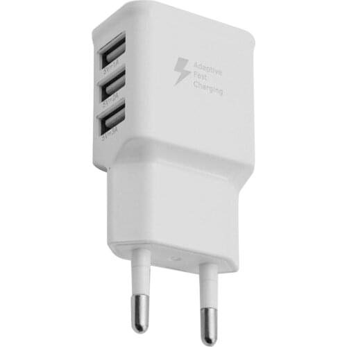 Phone Universal Phone Charger 5V 2A Universal Quick Charging Adapter 3 USB Portable Charger For Samsung EU/US Plug