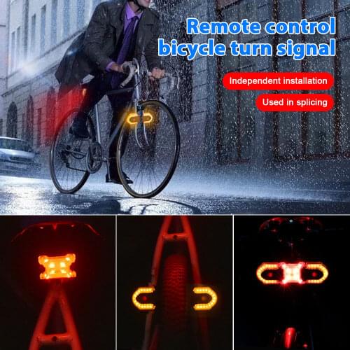 Waterproof Bike Taillight Wireless Remote Control Cycling Warning Turning Singal Light USB Bicycle Lamp