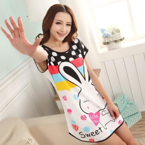 SLPBELY Women Nightdress Pjamas Lingeries Sleepshirts Women Sleepwear Women Pyjamas Night Home Wear Summer Cartoon Nightwear