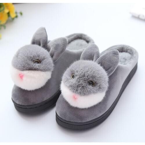 Women Winter Warm Slippers Faux Fur Comfort Fluffy Plush Cartoon Female Home Furry Indoor House Shoes Ladies Bedroom Flat Shoes