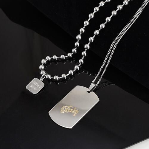 2019 Kolye Celebrity New Double Pendant Necklace Female European And American Hip Hop Jewelry Letter Fashion Simple Accessories