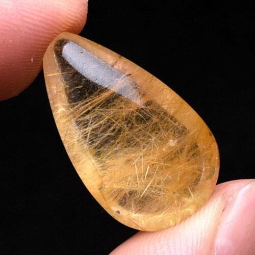 1PC Clear Yellow Hair Rutilated Quartz Hairstone Natural Crystal Charming Citrine Polished Stone Mineral Specimens