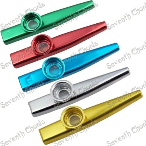 2 Pcs Metal kazoo ZuDi card Ukulele Guitar Accompaniment Mouth Flute Harmonica