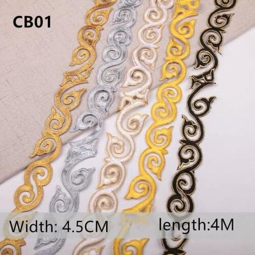 4M/Lot Costume Embroidery hook Lace Trim Rubber back strap many colors Stage Performance Clothes Diy Applique Patch Fabric CB01