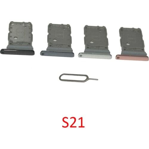 Phone SIM Card Slot Adapter For Samsung S21 Plus S21+ S21 Ultra Original New Housing Micro SD Card Reader Holder With Pin