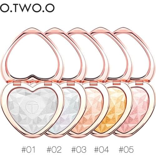 O.TWO.O Shimmer Highlighter Powder Palette Face Contouring Makeup Highlight Face Bronzer Highlighter Brighten Skin 5 Colors