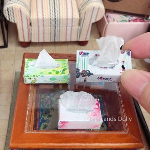 1:12Dollhouse Mini Paper Box (including Paper) Miniature Scene Model for Dollhouse Furniture Decoration