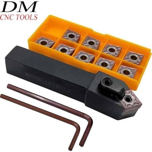 MCSNL1616H12 Lathe Turning Tool Holder + 10pcs CNMG120408-MA VP15TF Carbide Insert Turning Tips Tool