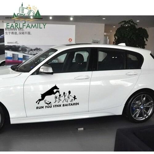EARLFAMILY 58cm x 38.7cm Doberman Stick Family Decal Sticker White Run Stick Family Car Truck Door Big Car Stickers
