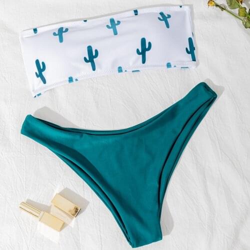 HOHL Women Cactus Print micro bikini new women push up swimsuit 2020 sexy bathing suit beach bathers Biquini