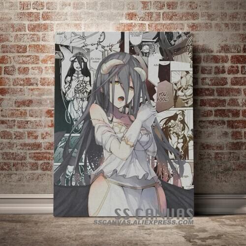 Albedo Overlord Anime Canvas Painting Decor Wall Art Pictures Bedroom Study Home Living Room Decoration Prints Poster