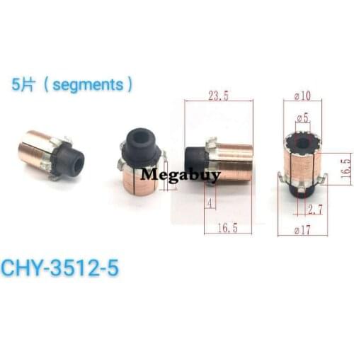 5*10*23.5（16.5）mm 5P Teeth Copper Hook Type Electrical Motor Commutator