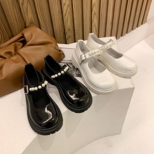 White Sneakers Shoes Woman Flats British Style Clogs Platform Oxfords Dress Preppy Creepers Summer Retro Leather Rubber Hoof Hee